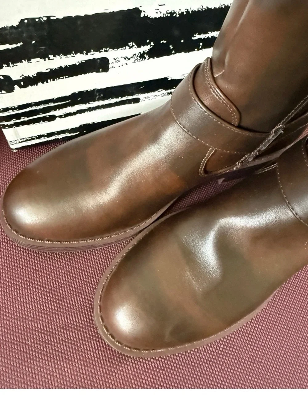 Dolce Vita Brown Leather Harness Ankle Booties